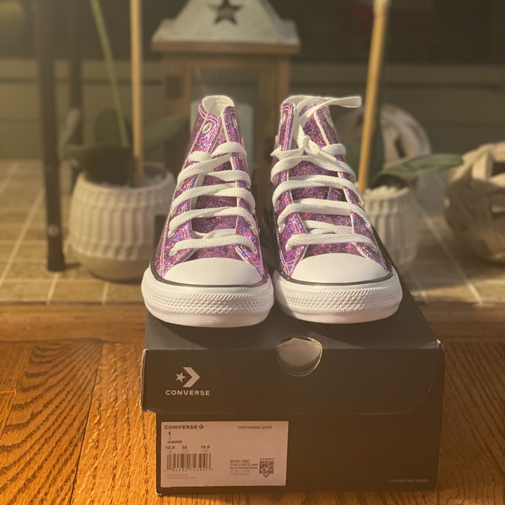 New Multi-color little girl Converse